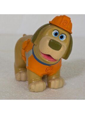 Disney Jr Pupstruction TANK Dog Brown Dog Orange Jacket Hardhat 2.5"